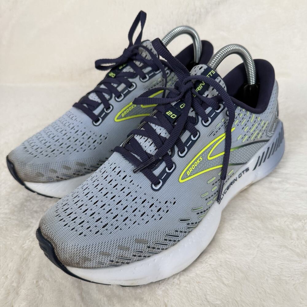 Size 9.5 - Brooks Glycerin GTS 20 Light Blue Nightlife Athletic Running Shoes
